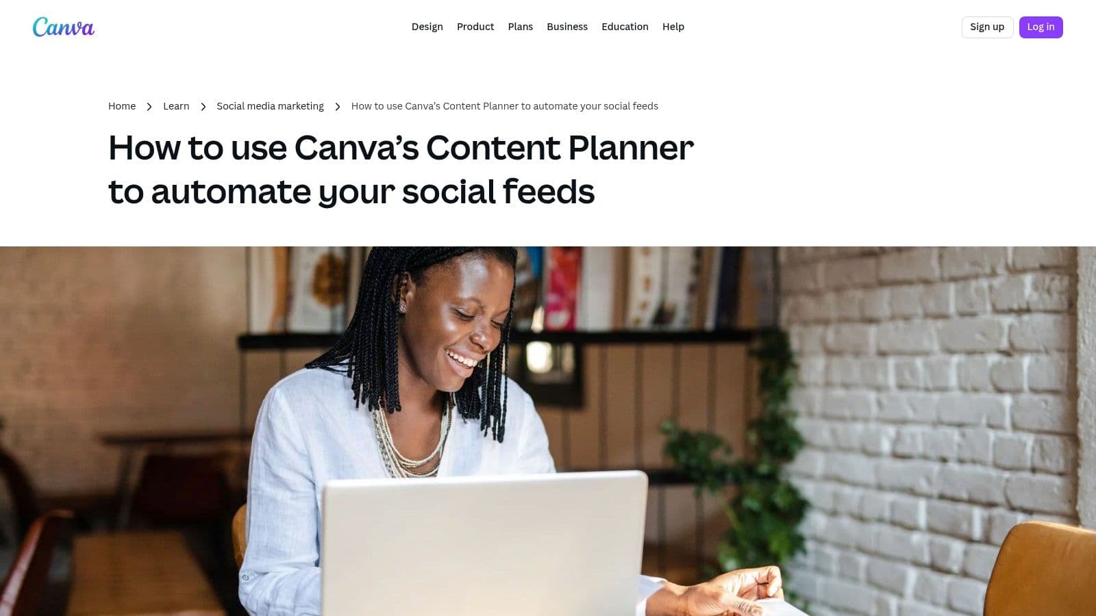 Canva's Content Planner, showing designs being scheduled to social channels straight from the design editor