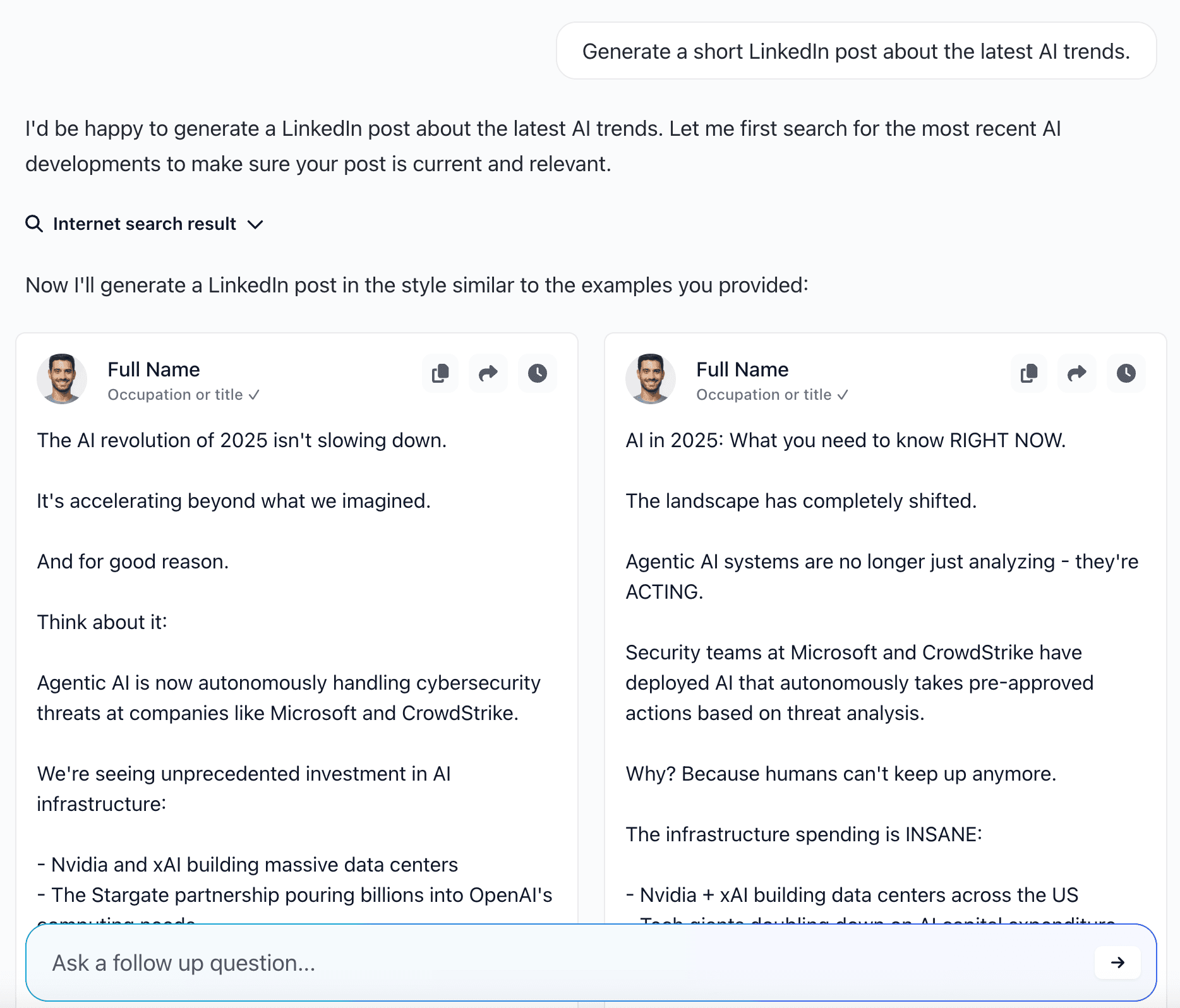 Publishing a LinkedIn post directly from the SachaSoft app